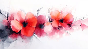 水彩风格花卉图案