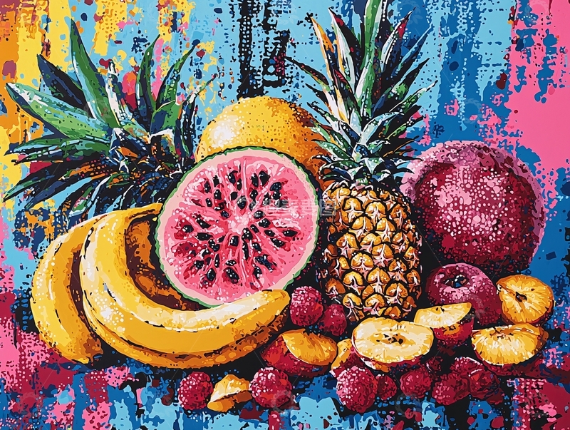 高清大图下载【趣麦麦图】彩色水果静物图