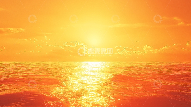 高清大图下载【趣麦麦图】温暖的金色日落海景