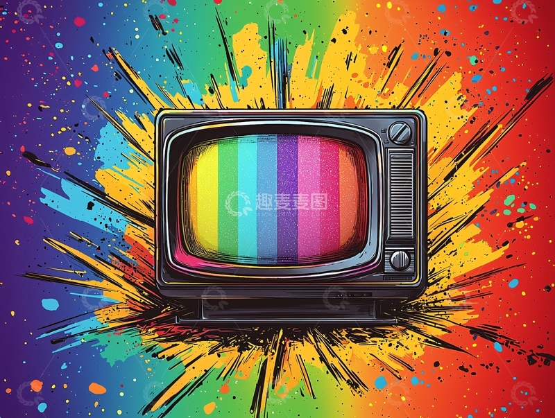 高清大图下载【趣麦麦图】彩色电视机