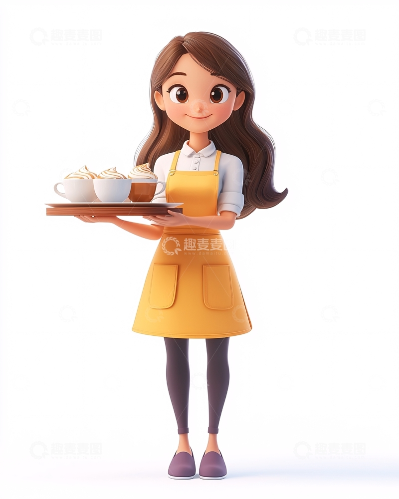 高清大图下载【趣麦麦图】卡通咖啡师