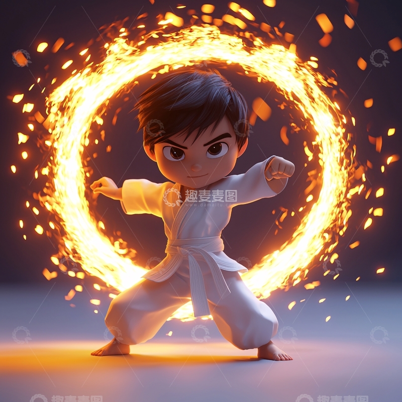 高清大图下载【趣麦麦图】燃火少年