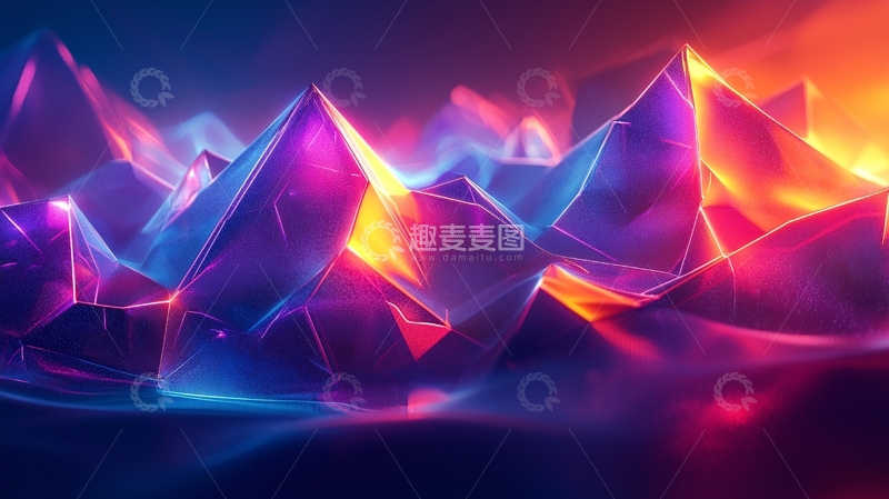 高清大图下载【趣麦麦图】炫彩水晶山脉