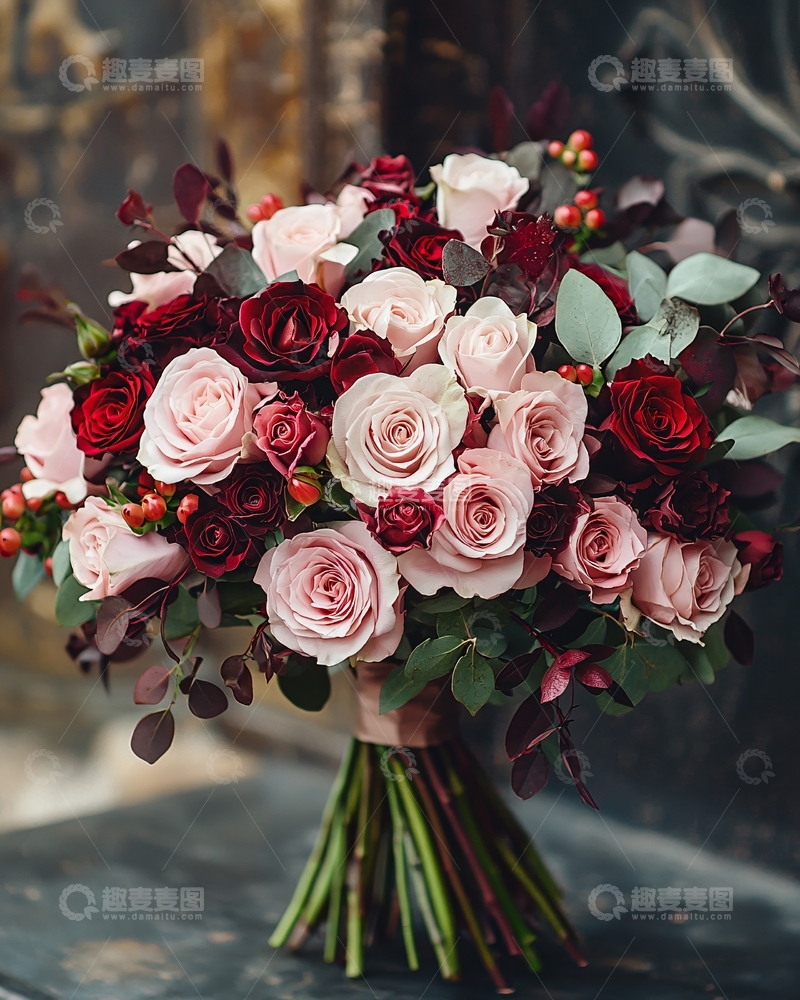 高清大图下载【趣麦麦图】红粉玫瑰花束