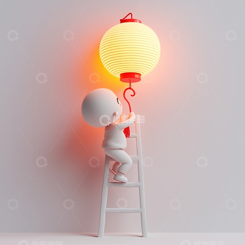 小人物挂灯笼