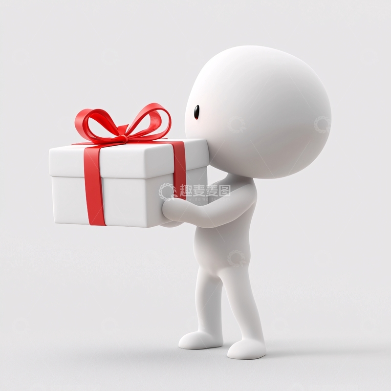 高清大图下载【趣麦麦图】卡通人物送礼物
