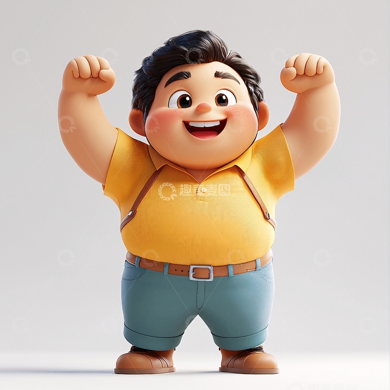 高清大图下载【趣麦麦图】卡通人物自信满满