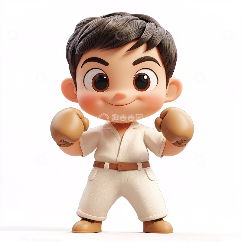 高清大图下载【趣麦麦图】可爱卡通拳击男孩