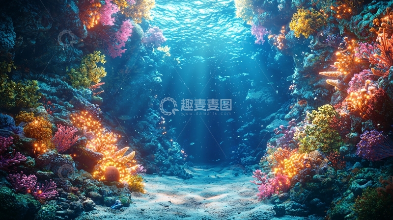 高清大图下载【趣麦麦图】海底珊瑚礁景观