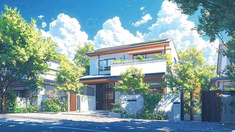 高清大图下载【趣麦麦图】阳光明媚的日式住宅