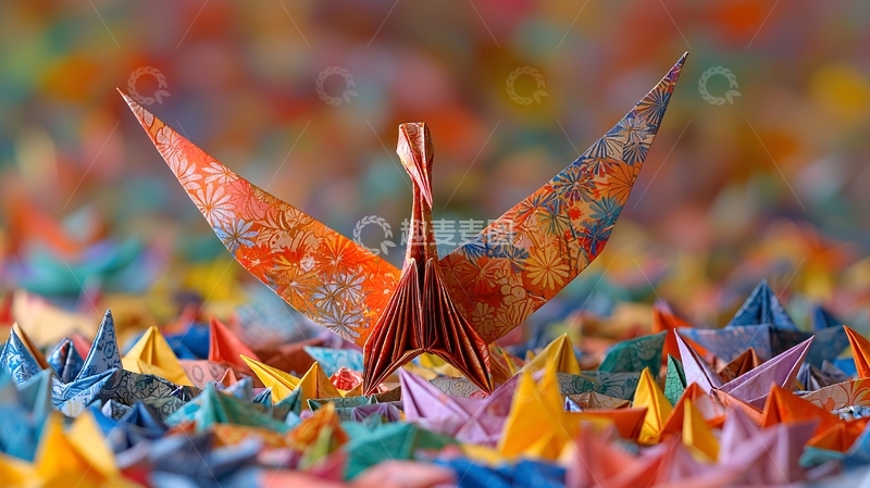 高清大图下载【趣麦麦图】彩色千纸鹤