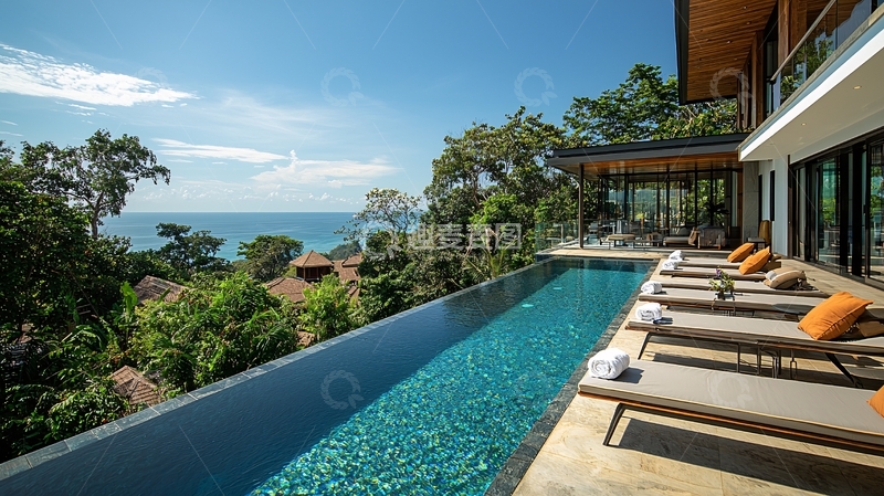 高清大图下载【趣麦麦图】海景泳池别墅