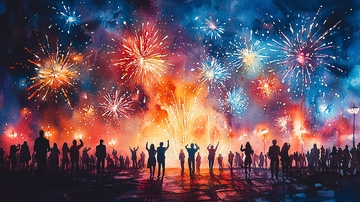 绚丽多彩的烟花盛会