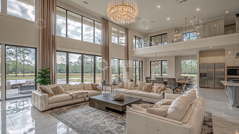 高清大图下载【趣麦麦图】现代轻奢别墅客厅