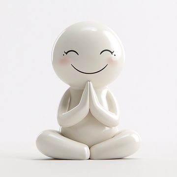 可爱卡通祈祷人物