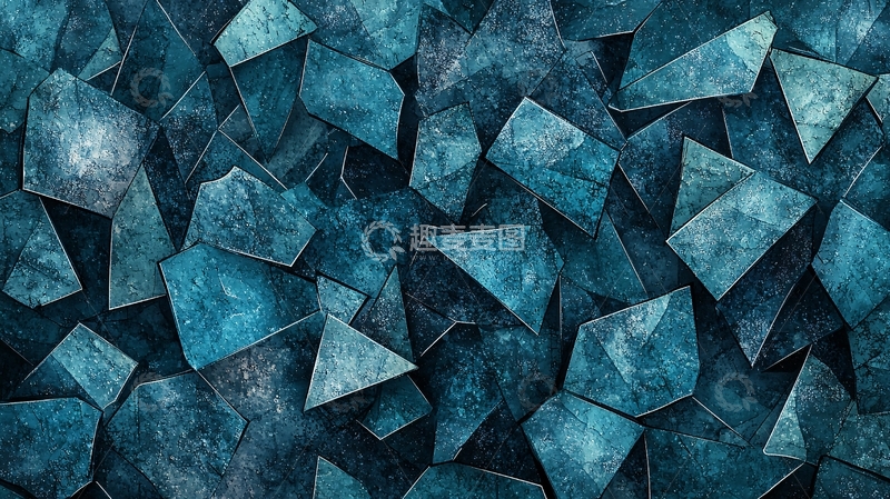 高清大图下载【趣麦麦图】蓝色碎片几何形状