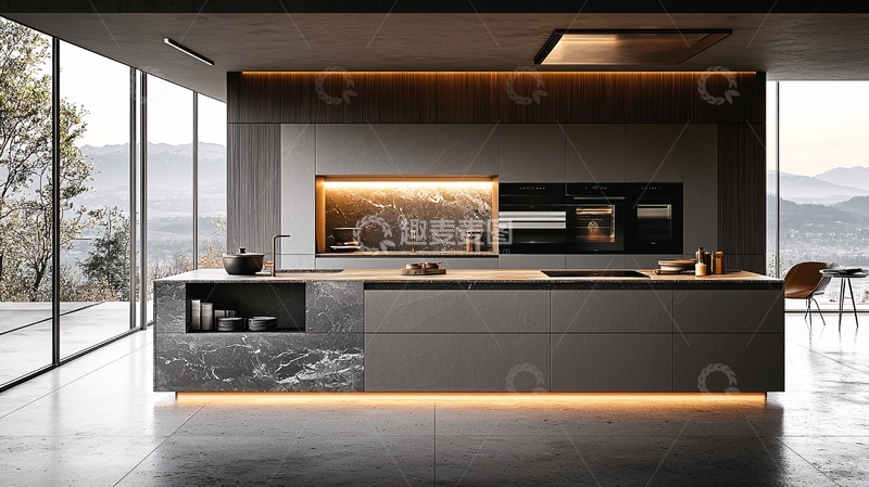 高清大图下载【趣麦麦图】现代极简风格厨房