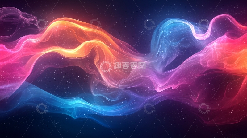 高清大图下载【趣麦麦图】彩色烟雾飘带