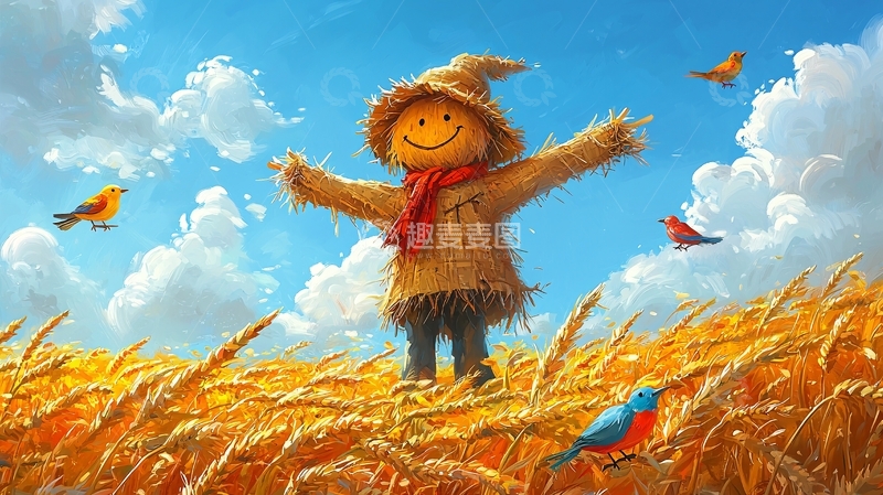 高清大图下载【趣麦麦图】稻草人
