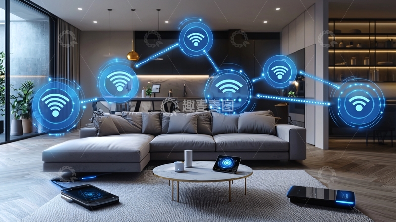 高清大图下载【趣麦麦图】智能家居客厅场景