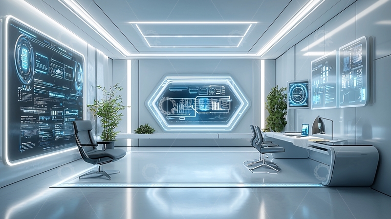 高清大图下载【趣麦麦图】未来科技感办公室