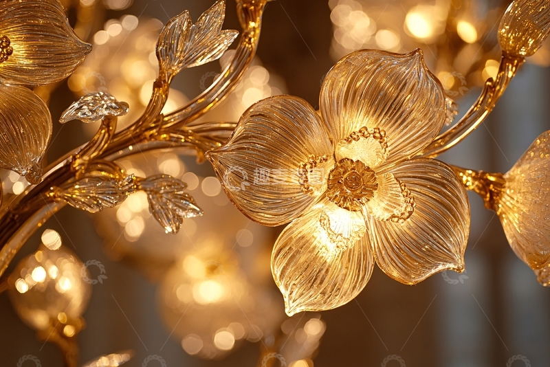 高清大图下载【趣麦麦图】水晶花朵吊灯