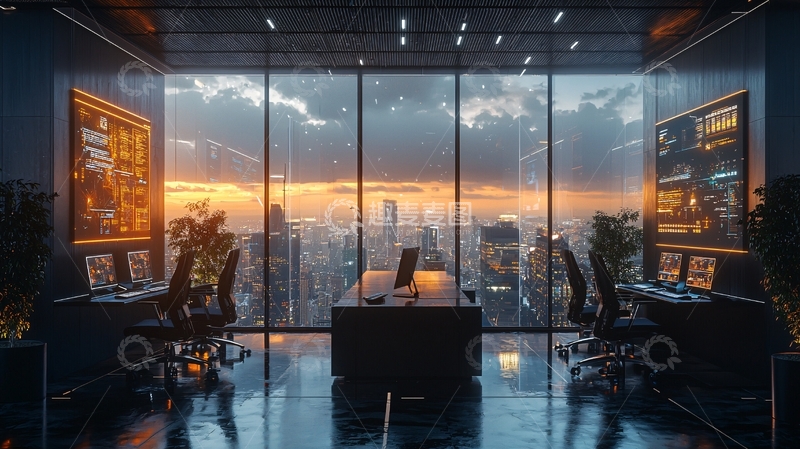 高清大图下载【趣麦麦图】现代化都市高层办公室