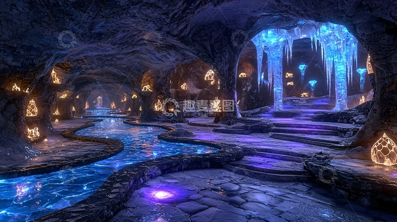 高清大图下载【趣麦麦图】梦幻冰晶洞穴