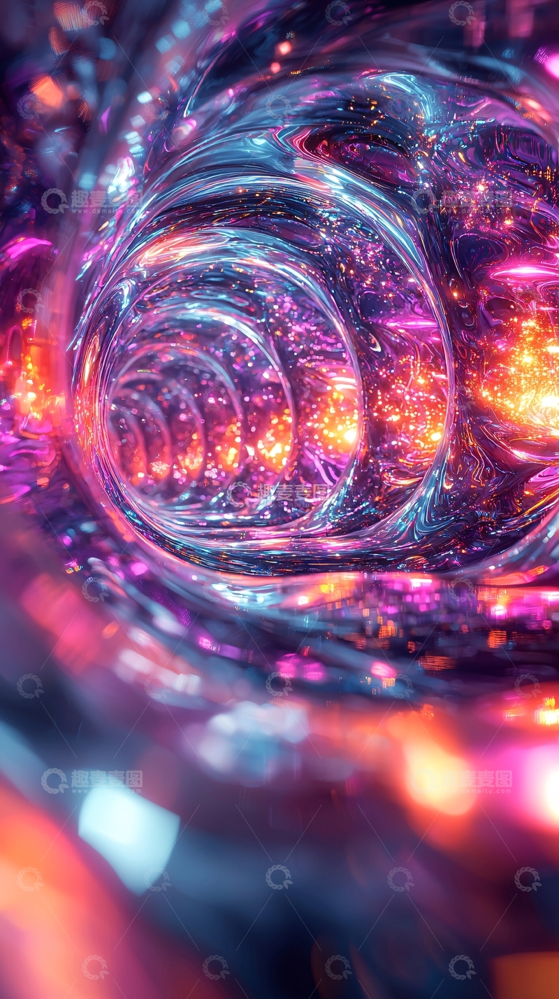 高清大图下载【趣麦麦图】炫彩螺旋隧道