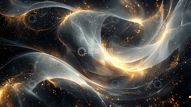 高清大图下载【趣麦麦图】金色粒子飘逸
