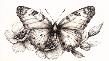 黑白蝴蝶图