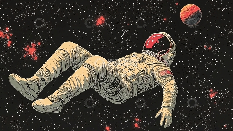 高清大图下载【趣麦麦图】太空宇航员漂浮