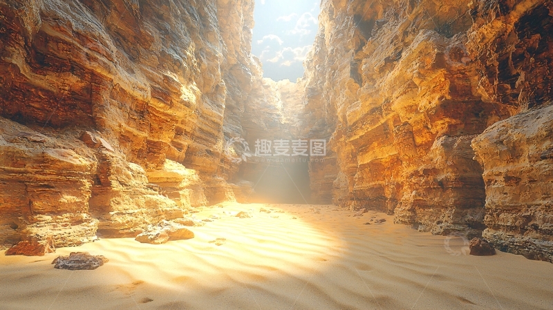 高清大图下载【趣麦麦图】峡谷阳光洒照的沙漠