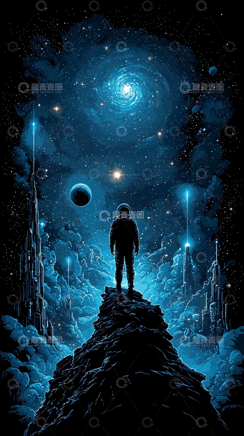 高清大图下载【趣麦麦图】太空宇航员