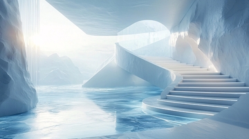 冰雪世界梦幻楼梯