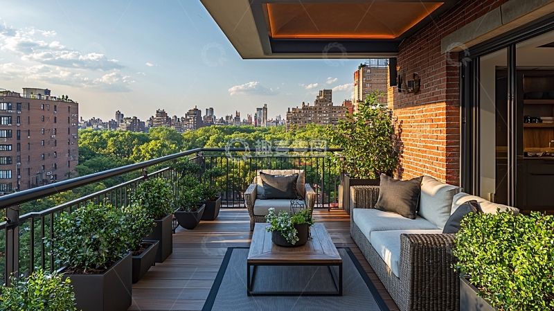 高清大图下载【趣麦麦图】高层公寓阳台景观