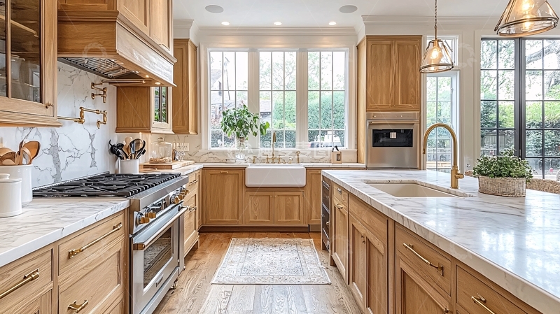 高清大图下载【趣麦麦图】明亮温暖的乡村风格厨房