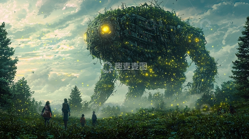 高清大图下载【趣麦麦图】巨型植物怪兽