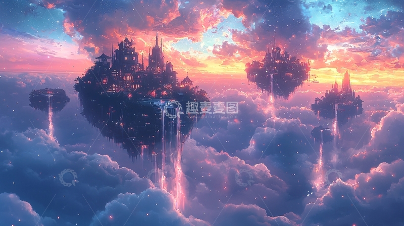 高清大图下载【趣麦麦图】云端城堡