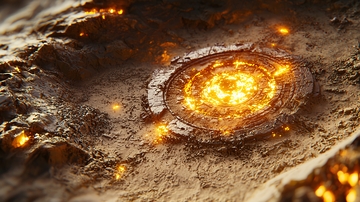 燃烧的古老圆形装置