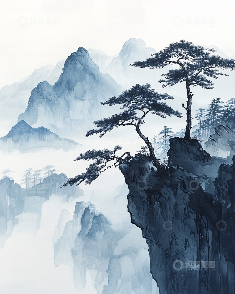 高清大图下载【趣麦麦图】水墨山水画925