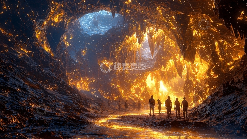 高清大图下载【趣麦麦图】火焰洞穴