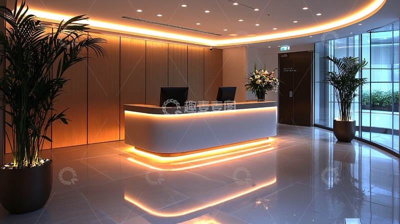 高清大图下载【趣麦麦图】现代酒店前台设计