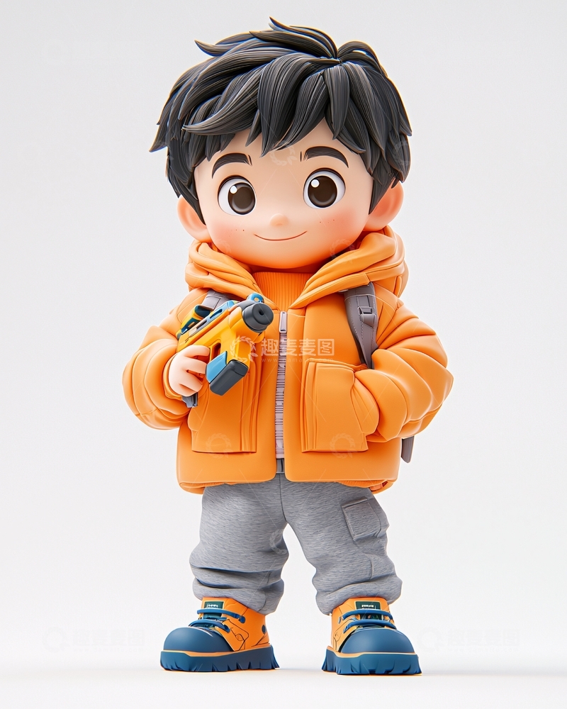 高清大图下载【趣麦麦图】卡通男孩