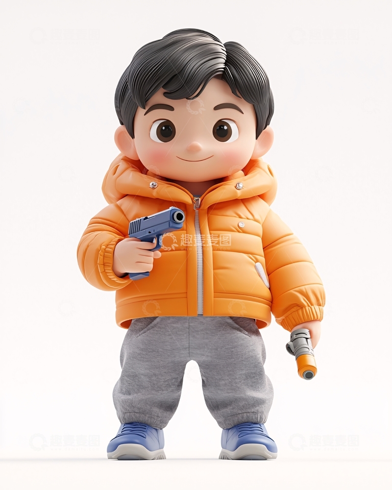 高清大图下载【趣麦麦图】可爱卡通男孩