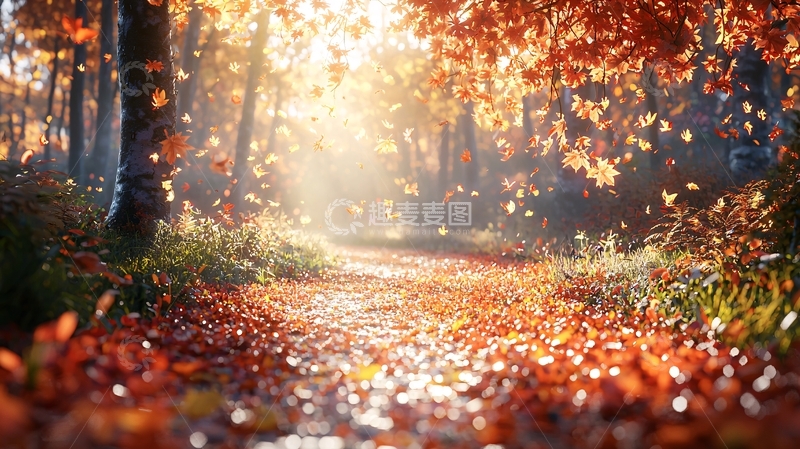 高清大图下载【趣麦麦图】秋日森林小路