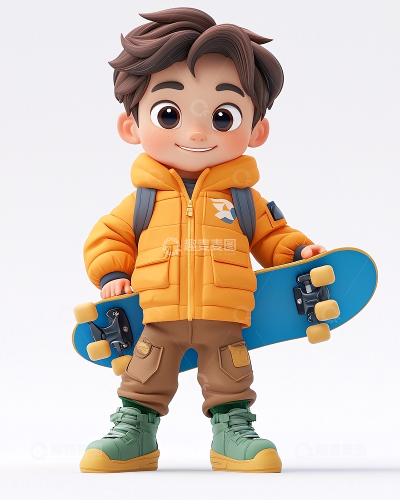 高清大图下载【趣麦麦图】卡通男孩