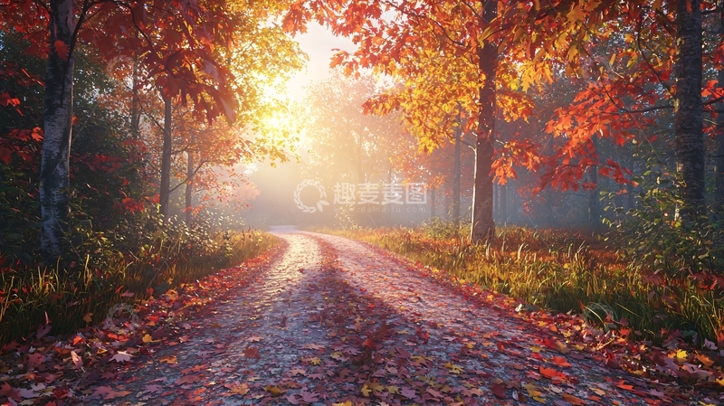 高清大图下载【趣麦麦图】秋日森林小路