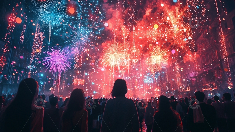 高清大图下载【趣麦麦图】绚丽多彩的烟火表演