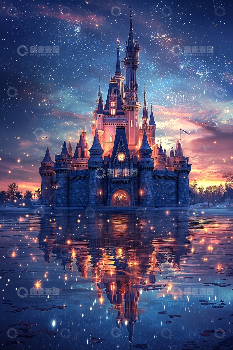 高清大图下载【趣麦麦图】星空下的梦幻城堡